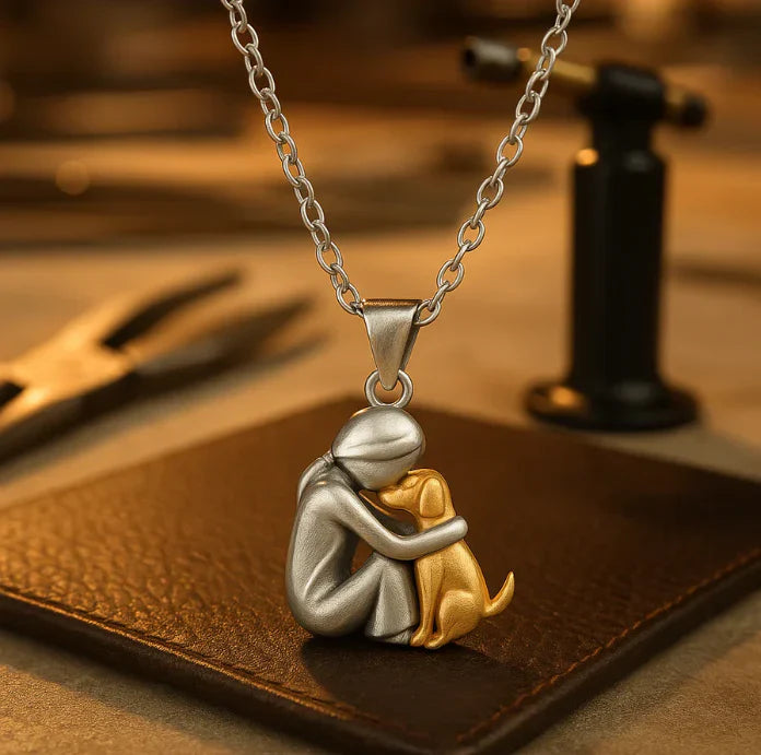 Embrace Dog Pendant Necklace – A Symbol of Love & Loyalty