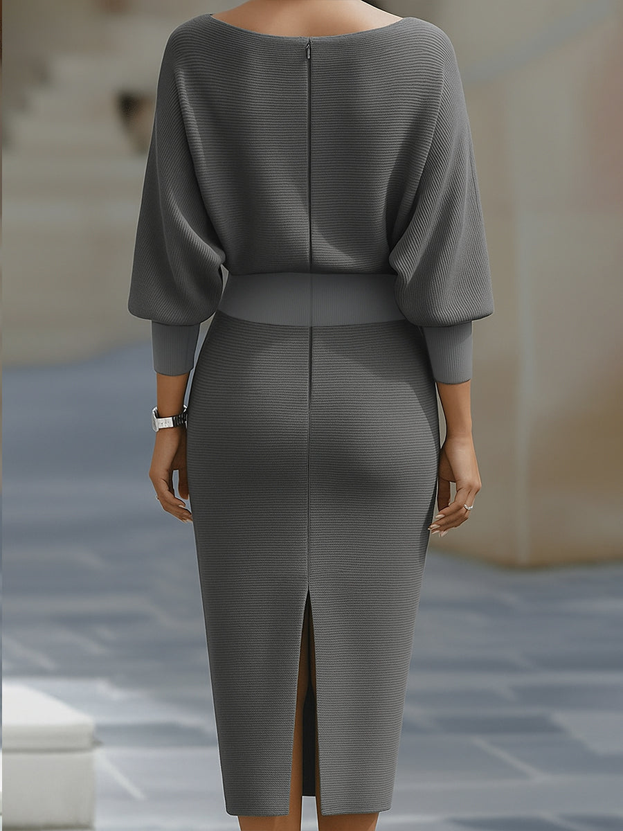 Imelda | Satin Cowl-Neck Midi Dress