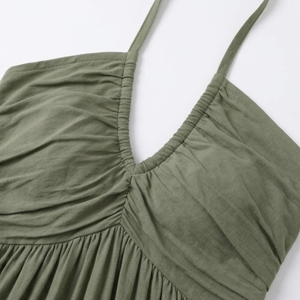 Solenne | Flowy Halter Maxi Dress