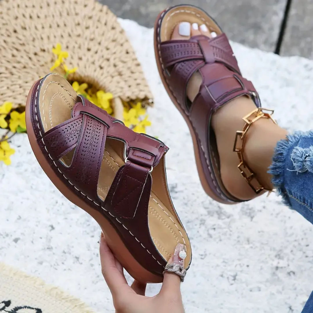 Camelia | Cross-Strap Slip-On Sandals