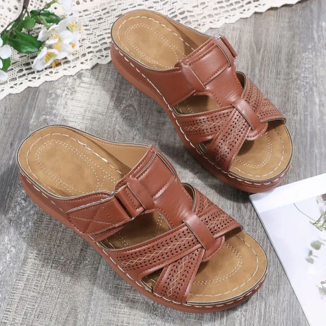 Camelia | Cross-Strap Slip-On Sandals