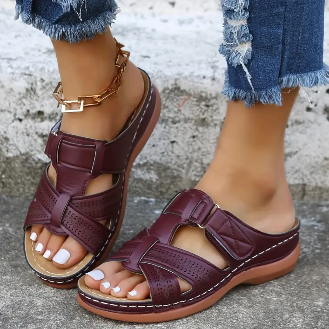 Camelia | Cross-Strap Slip-On Sandals