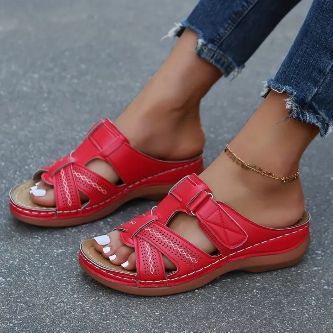 Camelia | Cross-Strap Slip-On Sandals