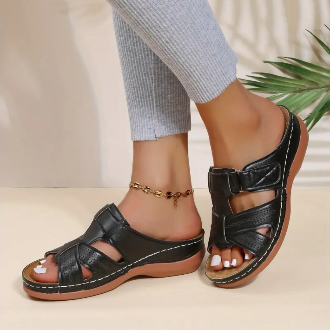 Camelia | Cross-Strap Slip-On Sandals