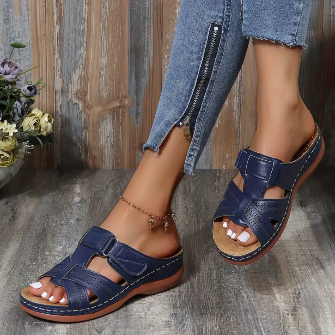 Camelia | Cross-Strap Slip-On Sandals