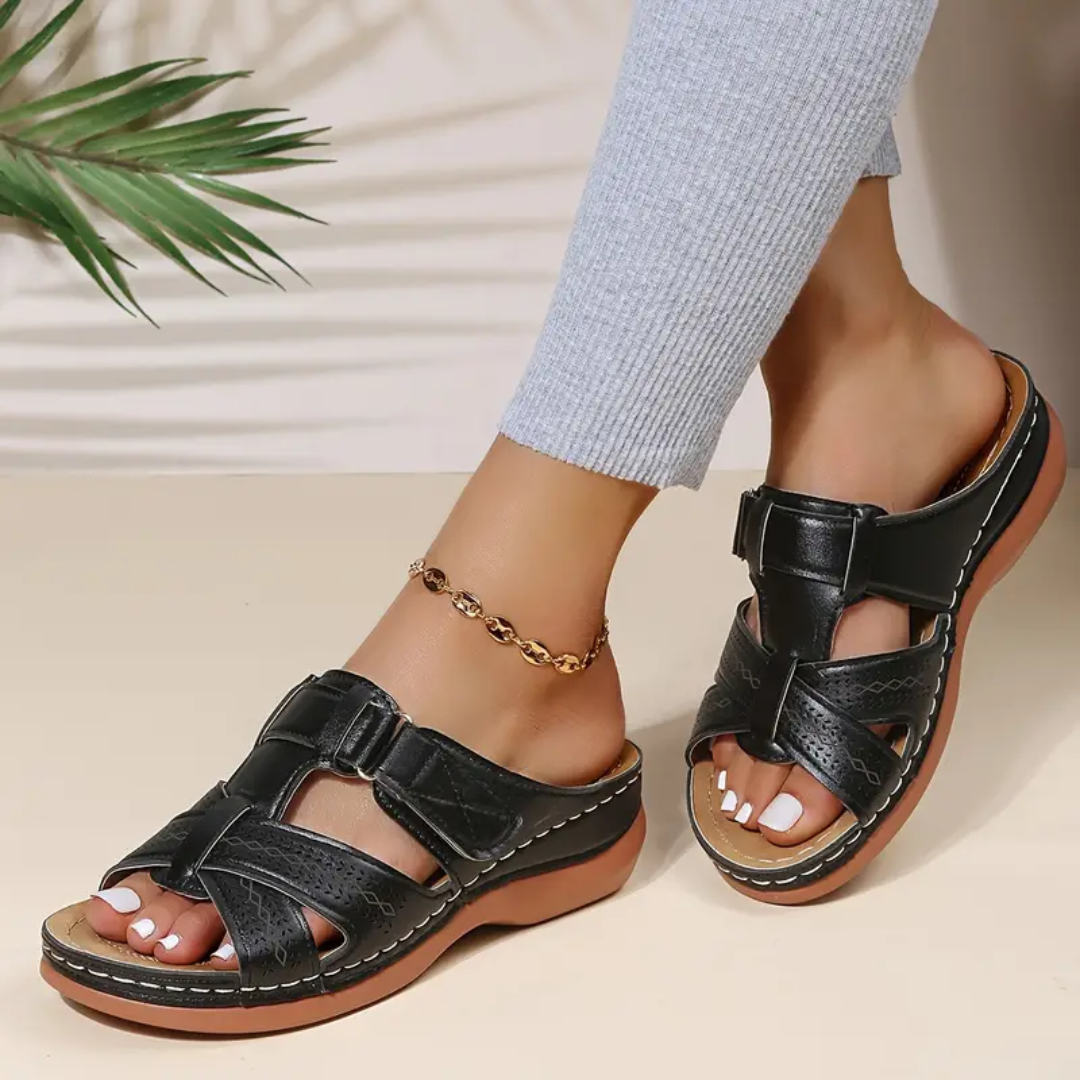 Camelia | Cross-Strap Slip-On Sandals