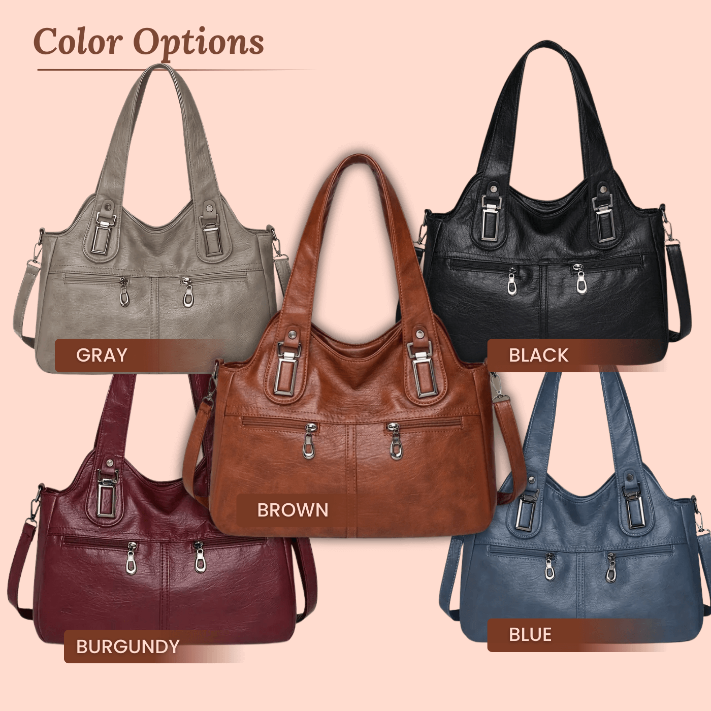 Flavia's Dual-Zip | Shoulder Bag