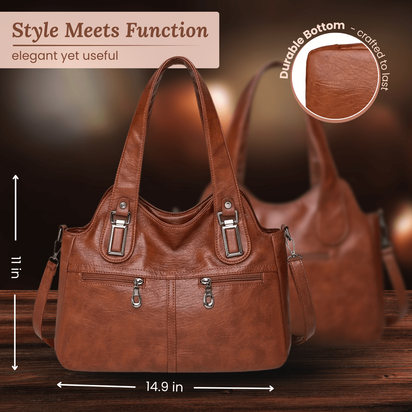 Flavia's Dual-Zip | Shoulder Bag