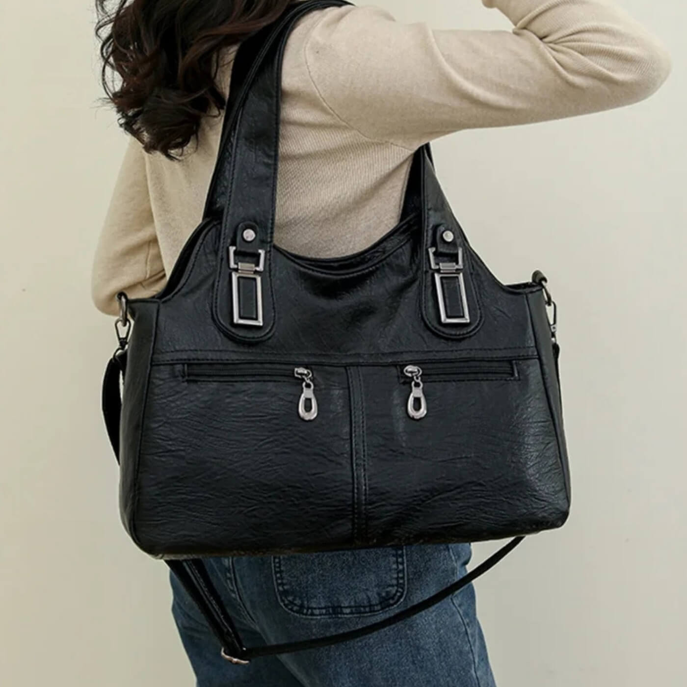 Flavia's Dual-Zip | Shoulder Bag