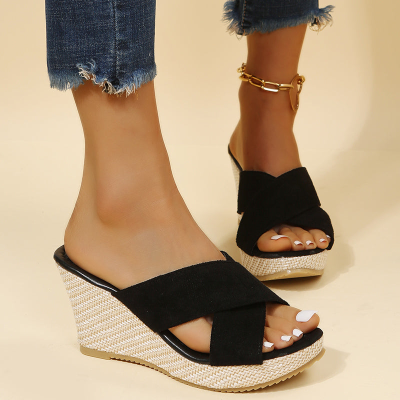 Annika | Criss-Cross Wedge Sandals