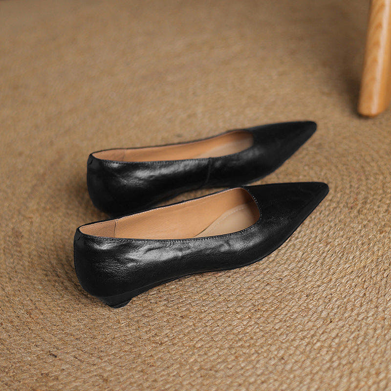 Veloria Lambskin Leather Flats