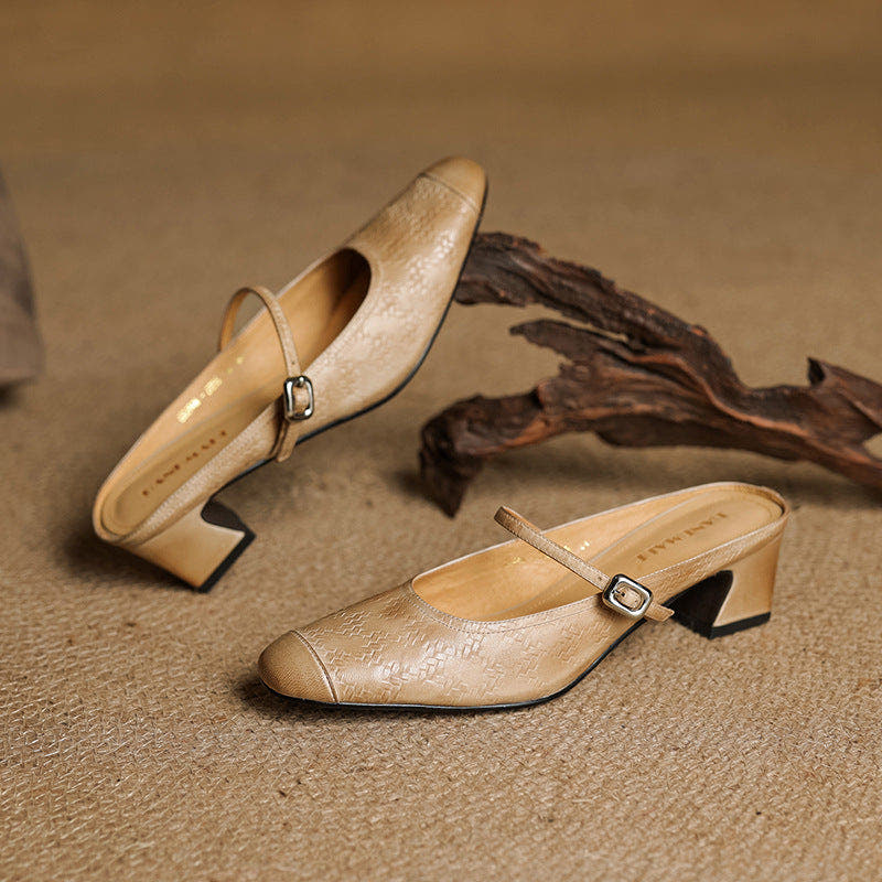 Edda Genuine Leather Mules