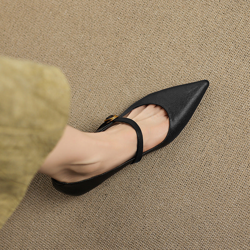 Veloria Lambskin Leather Mary Janes