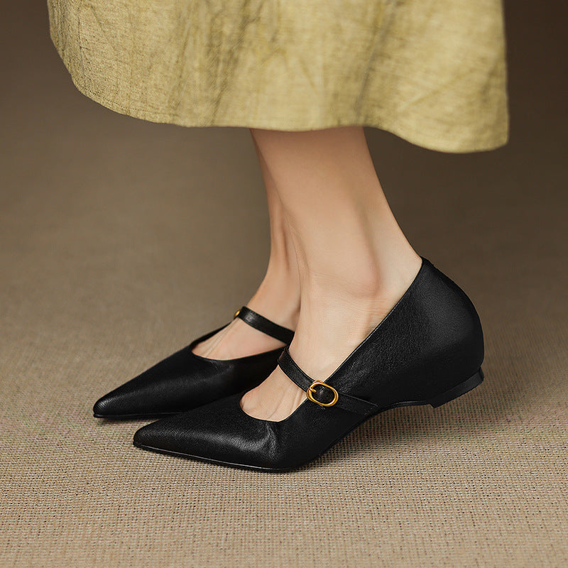 Veloria Lambskin Leather Mary Janes