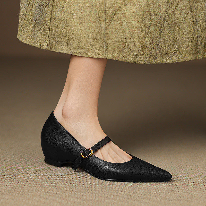 Veloria Lambskin Leather Mary Janes