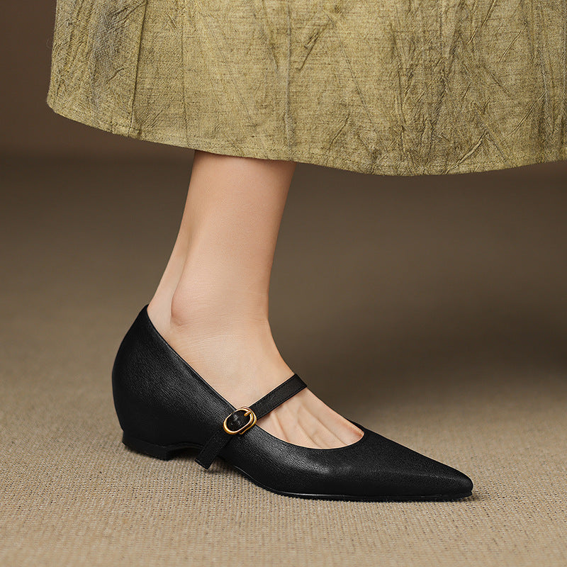 Veloria Lambskin Leather Mary Janes
