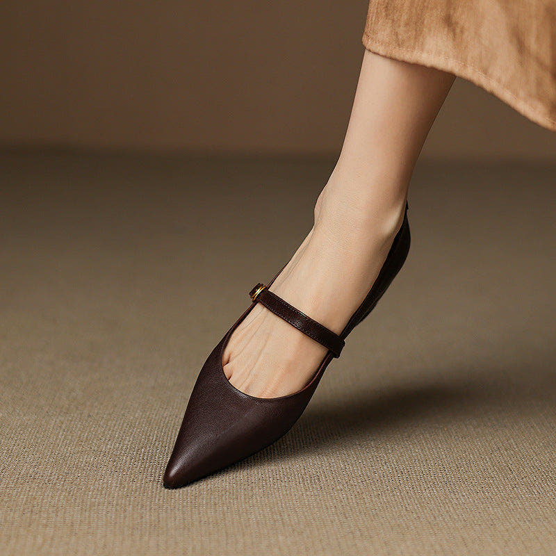 Veloria Lambskin Leather Mary Janes