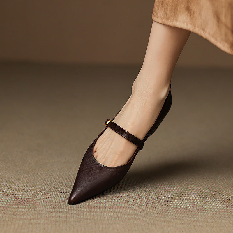 Veloria Lambskin Leather Mary Janes