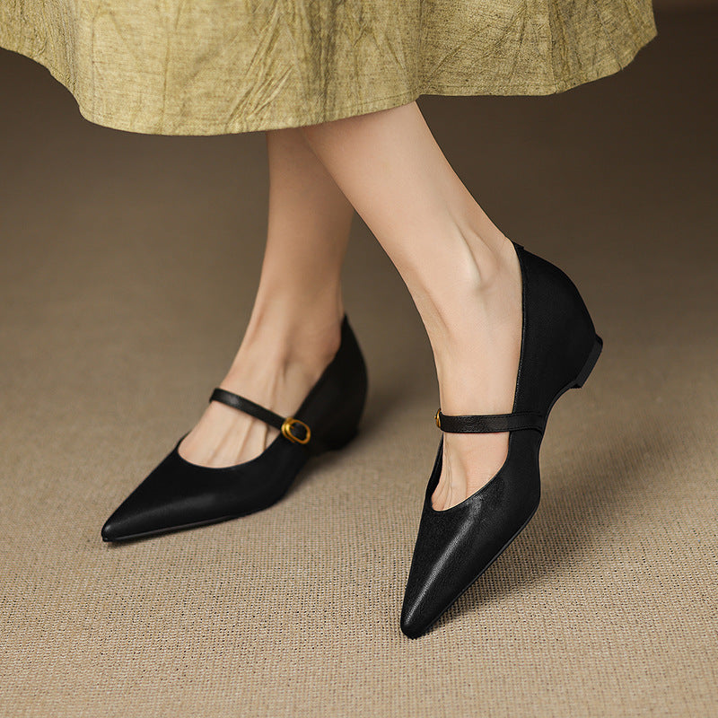 Veloria Lambskin Leather Mary Janes