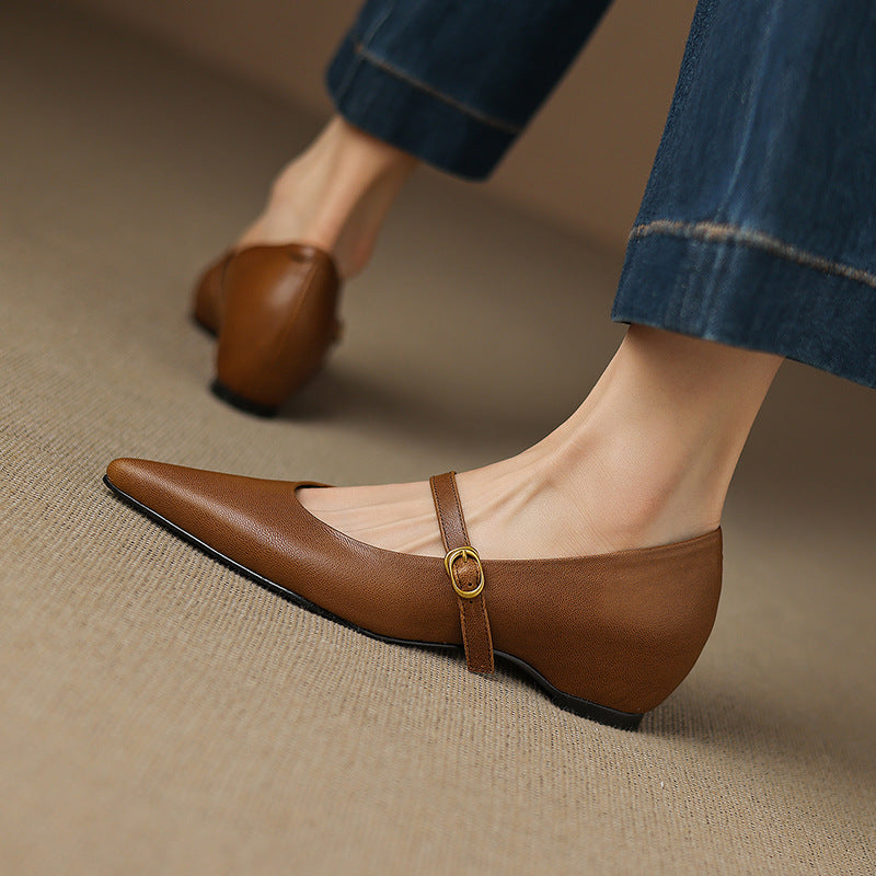 Veloria Lambskin Leather Mary Janes