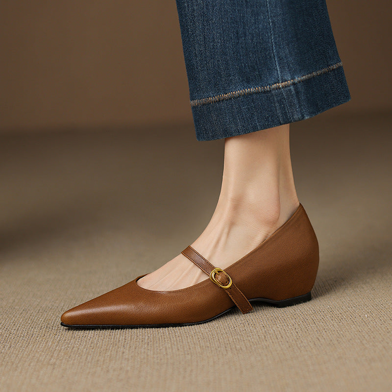 Veloria Lambskin Leather Mary Janes