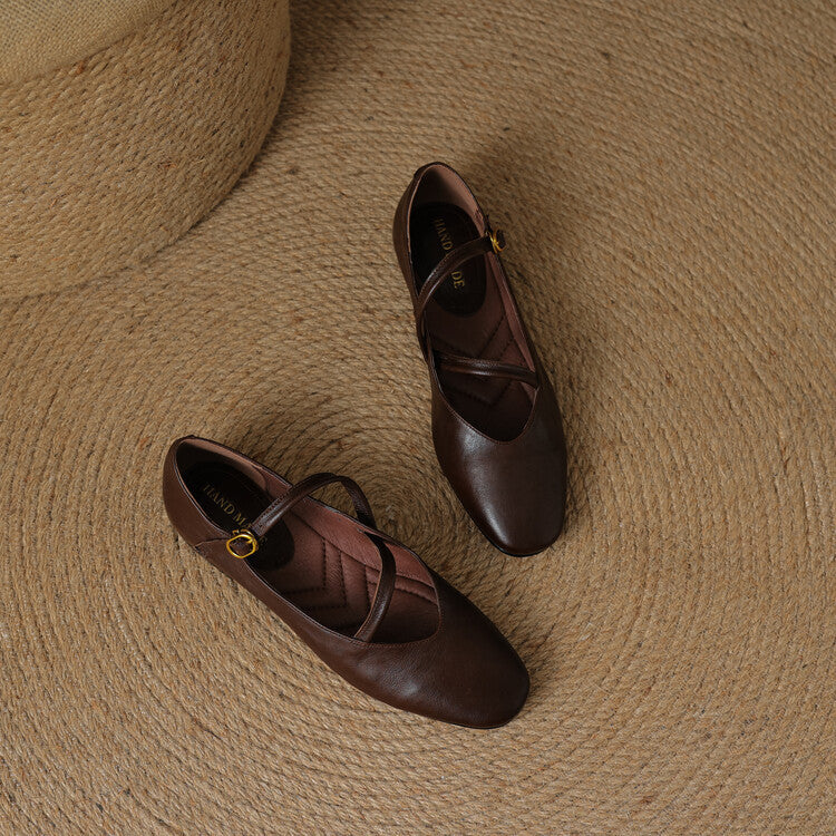 Aurelle Strap Leather Mary-Jane