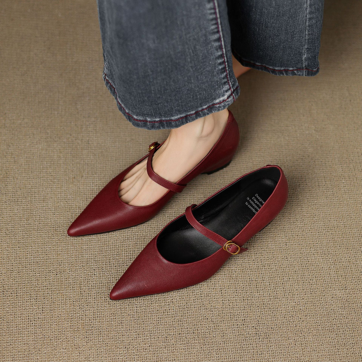 Veloria Lambskin Leather Mary Janes