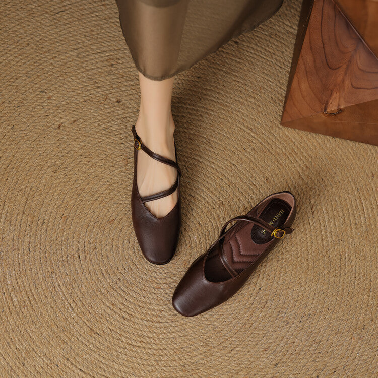 Aurelle Strap Leather Mary-Jane