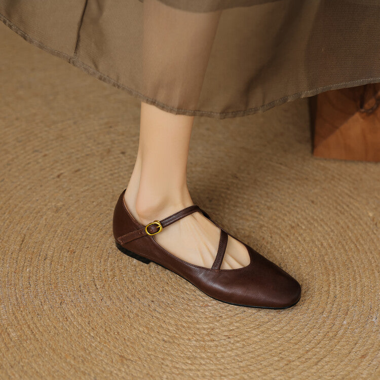 Aurelle Strap Leather Mary-Jane