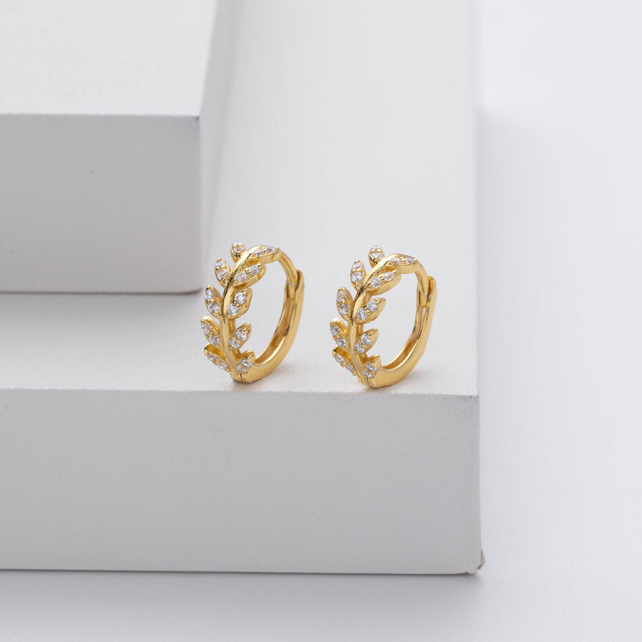 Silver Leaf-Shaped Earrings