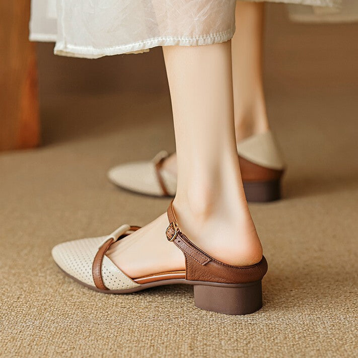 Calenne Leather Slingbacks
