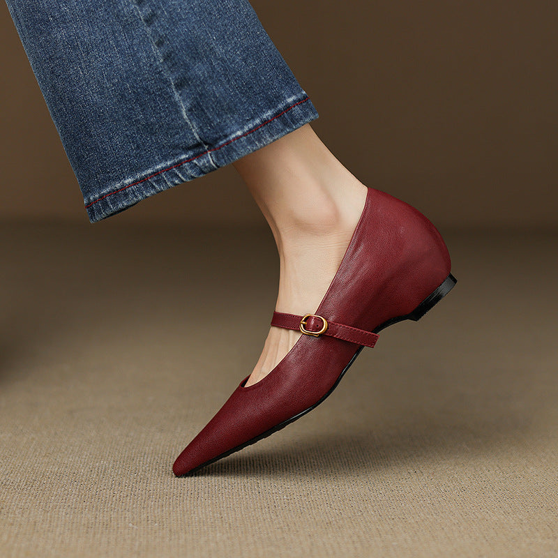 Veloria Lambskin Leather Mary Janes