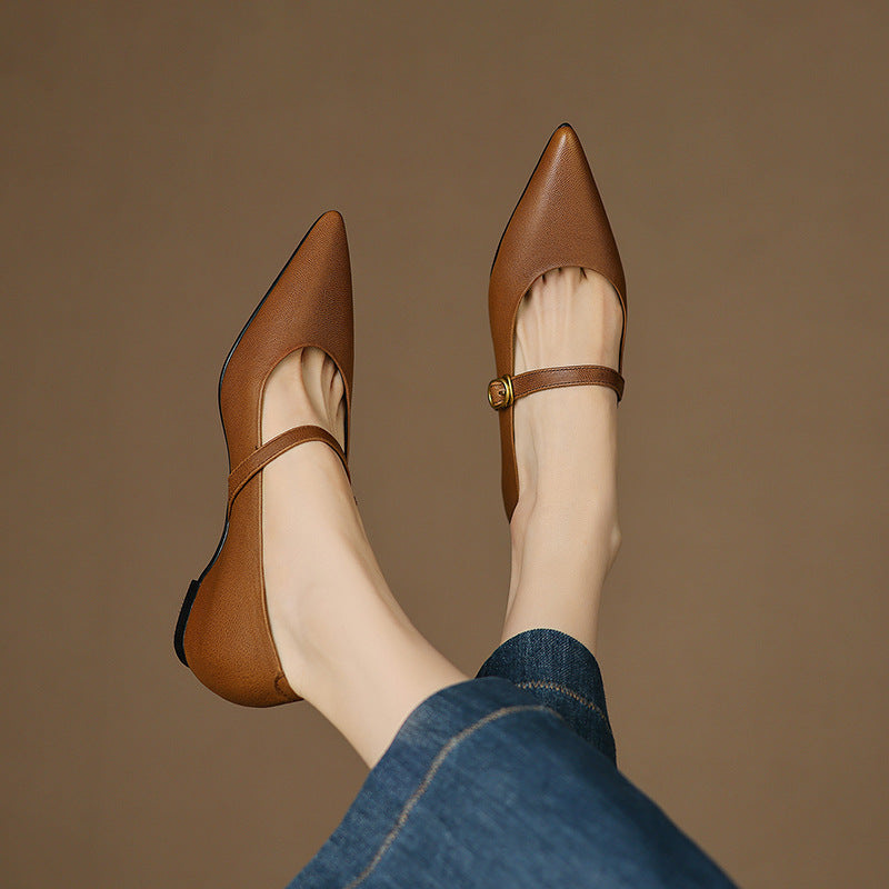 Veloria Lambskin Leather Mary Janes
