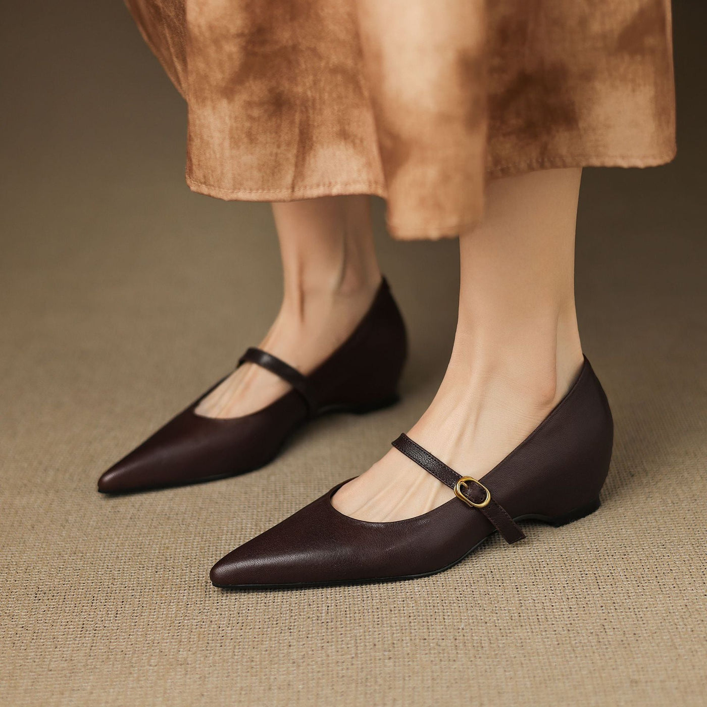 Veloria Lambskin Leather Mary Janes