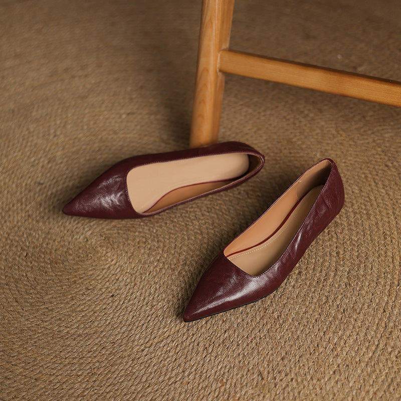 Veloria Lambskin Leather Flats