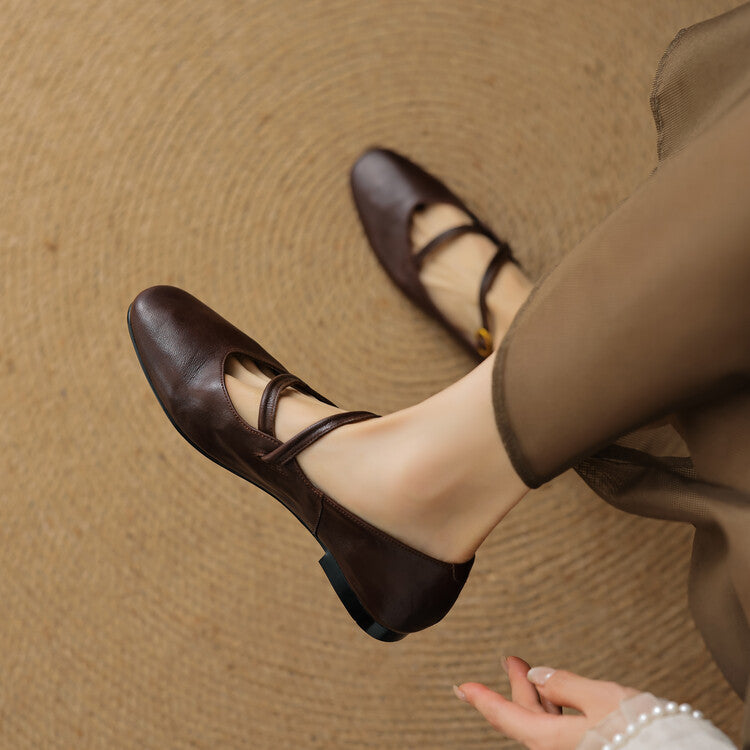 Aurelle Strap Leather Mary-Jane