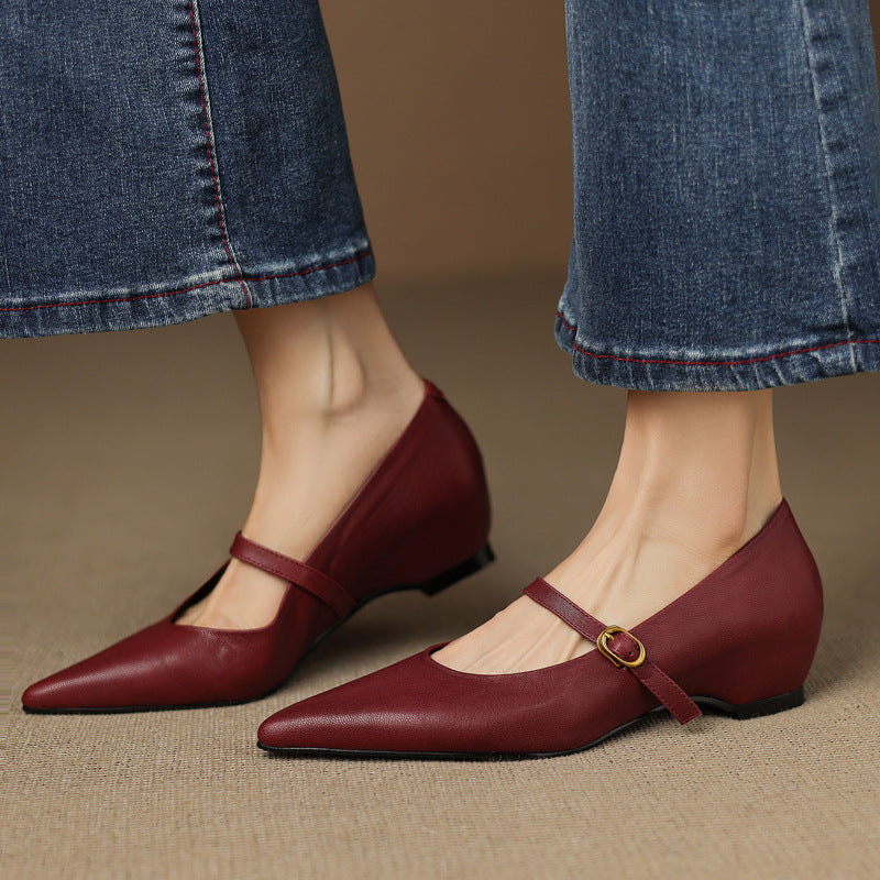 Veloria Lambskin Leather Mary Janes