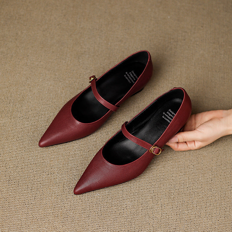Veloria Lambskin Leather Mary Janes