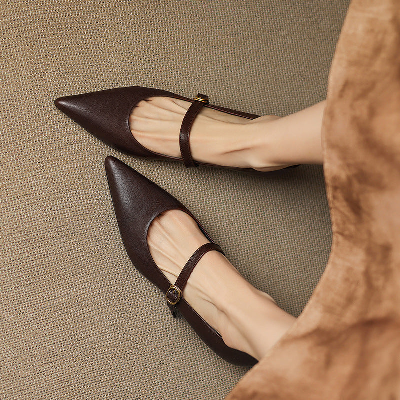 Veloria Lambskin Leather Mary Janes