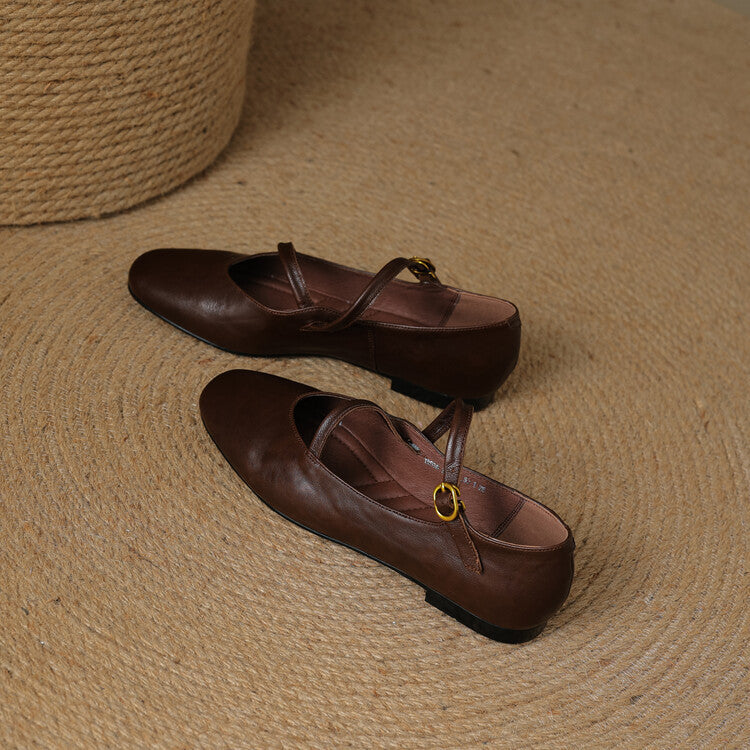Aurelle Strap Leather Mary-Jane