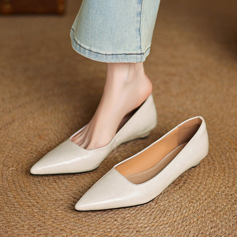 Veloria Lambskin Leather Flats