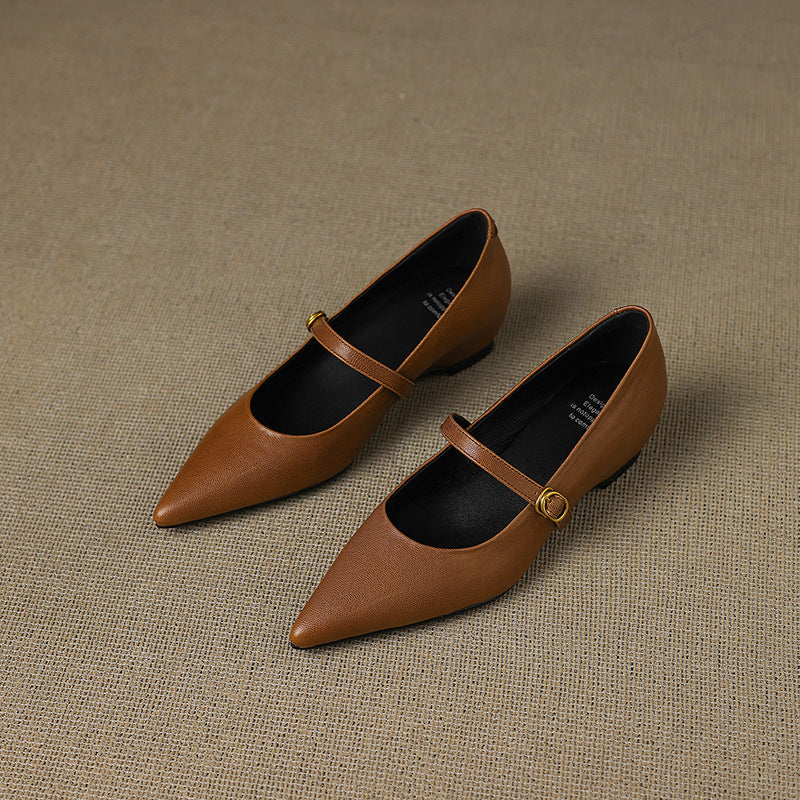Veloria Lambskin Leather Mary Janes