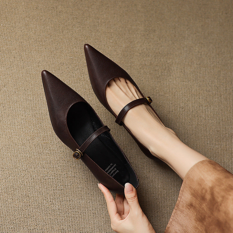 Veloria Lambskin Leather Mary Janes