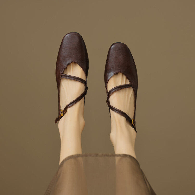 Aurelle Strap Leather Mary-Jane