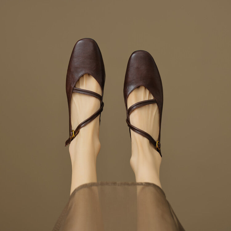 Aurelle Strap Leather Mary-Jane