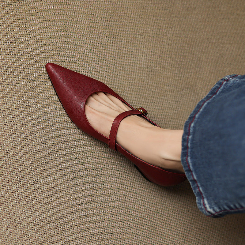 Veloria Lambskin Leather Mary Janes