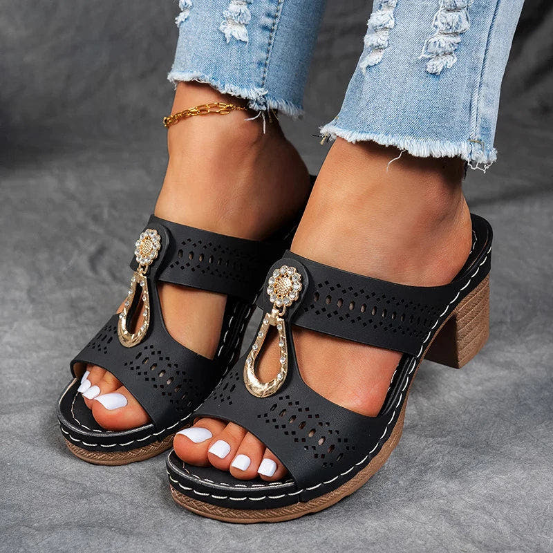 Claribel | Charm Block Heel Sandals