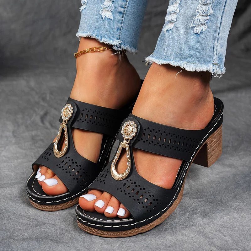 Claribel | Charm Block Heel Sandals