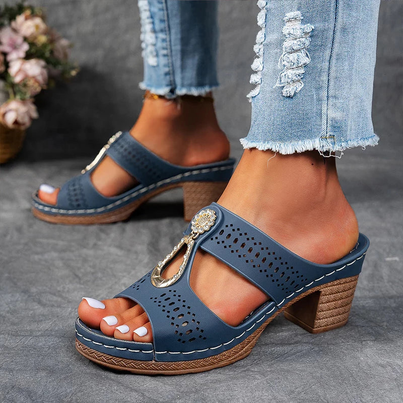 Claribel | Charm Block Heel Sandals