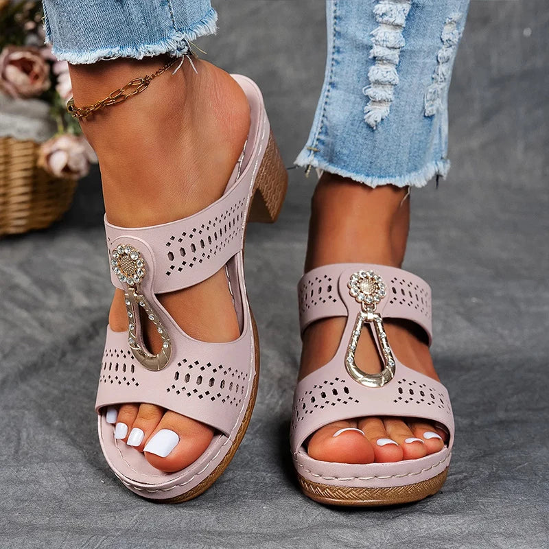 Claribel | Charm Block Heel Sandals